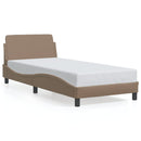 vidaXL cappuccino színű műbőr ágykeret Dover 90 x 200 cm