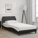 vidaXL fekete és fehér műbőr ágykeret Dover 100x200 cm
