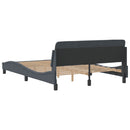 vidaXL sötétszürke bársony ágykeret matrac nélkül 140 x 190 cm