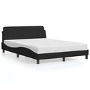 vidaXL fekete bársony ágykeret Dover 140 x 190 cm