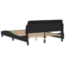 vidaXL fekete bársony ágykeret Dover 140 x 190 cm