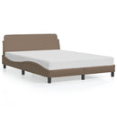 vidaXL cappuccino színű műbőr ágykeret Dover 140x190 cm