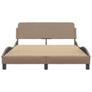vidaXL cappuccino színű műbőr ágykeret Dover 140x190 cm