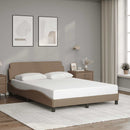 vidaXL cappuccino színű műbőr ágykeret Dover 140x190 cm