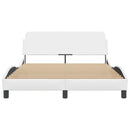 vidaXL fehér műbőr ágykeret fejtámlával 140x200 cm