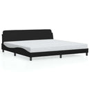 vidaXL fekete műbőr ágykeret Dover 200x200 cm