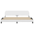 vidaXL fehér műbőr ágykeret Dover 200x200 cm