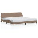 vidaXL cappuccino színű műbőr ágykeret Dover 200x200 cm
