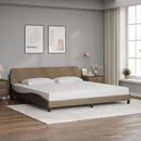 vidaXL cappuccino színű műbőr ágykeret Dover 200x200 cm