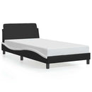 vidaXL fekete és fehér műbőr ágykeret Dover 100x190 cm