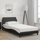 vidaXL fekete és fehér műbőr ágykeret Dover 100x190 cm