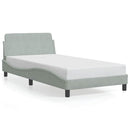 vidaXL világosszürke bársony ágykeret Dover 100 x 203 cm