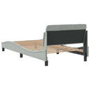 vidaXL világosszürke bársony ágykeret Dover 100 x 203 cm