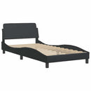 vidaXL fekete műbőr ágykeret Dover 100x203 cm