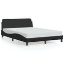 vidaXL fekete műbőr ágykeret Dover 137 x 190 cm