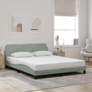 vidaXL világosszürke bársony ágykeret Dover 152 x 203 cm