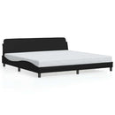 vidaXL fekete műbőr ágykeret Dover 193 x 203 cm