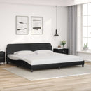 vidaXL fekete műbőr ágykeret Dover 193 x 203 cm