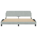 vidaXL világosszürke bársony ágykeret Dover 183 x 213 cm