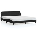 vidaXL fekete műbőr ágykeret Dover 183 x 213 cm