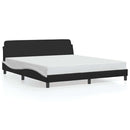 vidaXL fekete és fehér műbőr ágykeret Dover 183 x 213 cm
