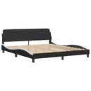 vidaXL fekete és fehér műbőr ágykeret Dover 183 x 213 cm
