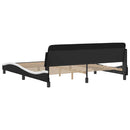 vidaXL fekete és fehér műbőr ágykeret Dover 183 x 213 cm