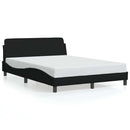 vidaXL fekete Dover ágykeret szövetből 135 x 190 cm