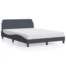 vidaXL sötétszürke bársony ágykeret Dover 135 x 190 cm