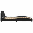 vidaXL fekete bársony ágykeret Dover 135 x 190 cm