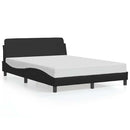 vidaXL fekete műbőr ágykeret Dover 135 x 190 cm
