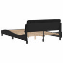 vidaXL fekete műbőr ágykeret Dover 135 x 190 cm