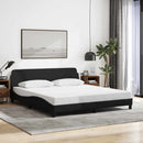vidaXL fekete Dover ágykeret szövetből 180 x 200 cm