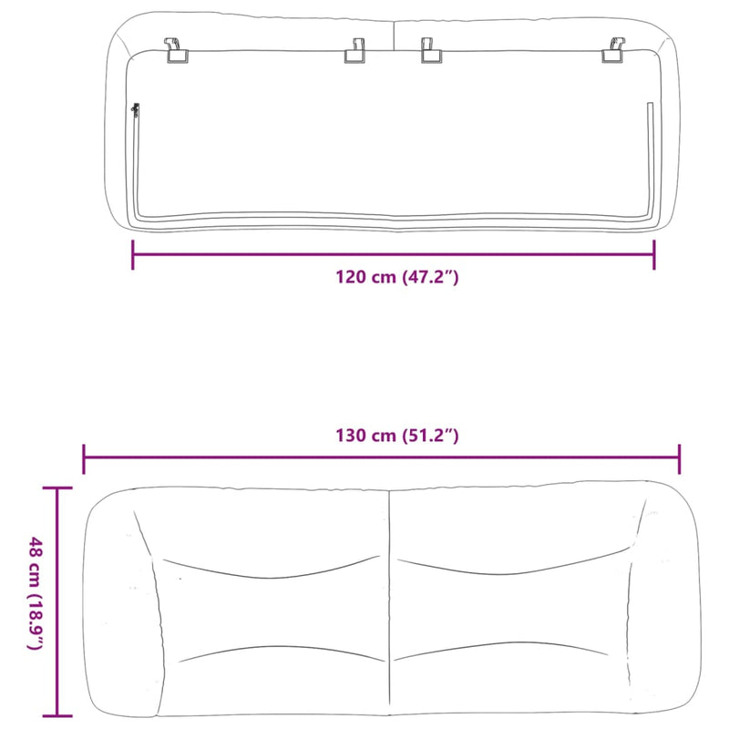 vidaXL kék szövet fejtámla párna Hvar 120 cm