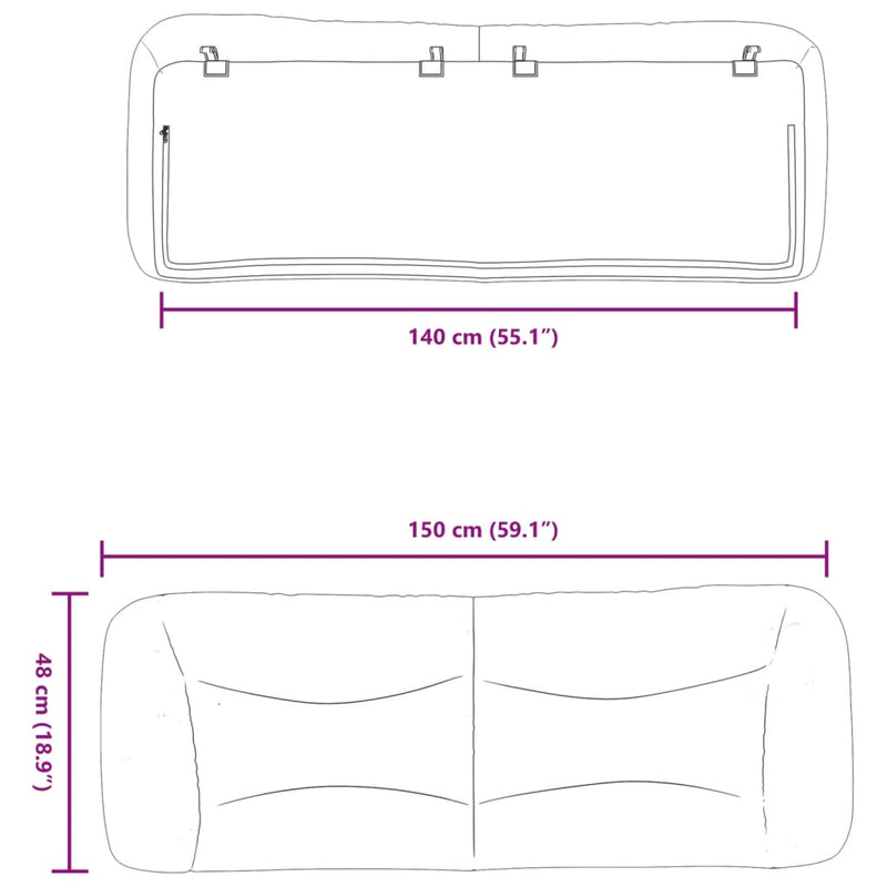 vidaXL barna műbőr fejtámla párna 140 cm