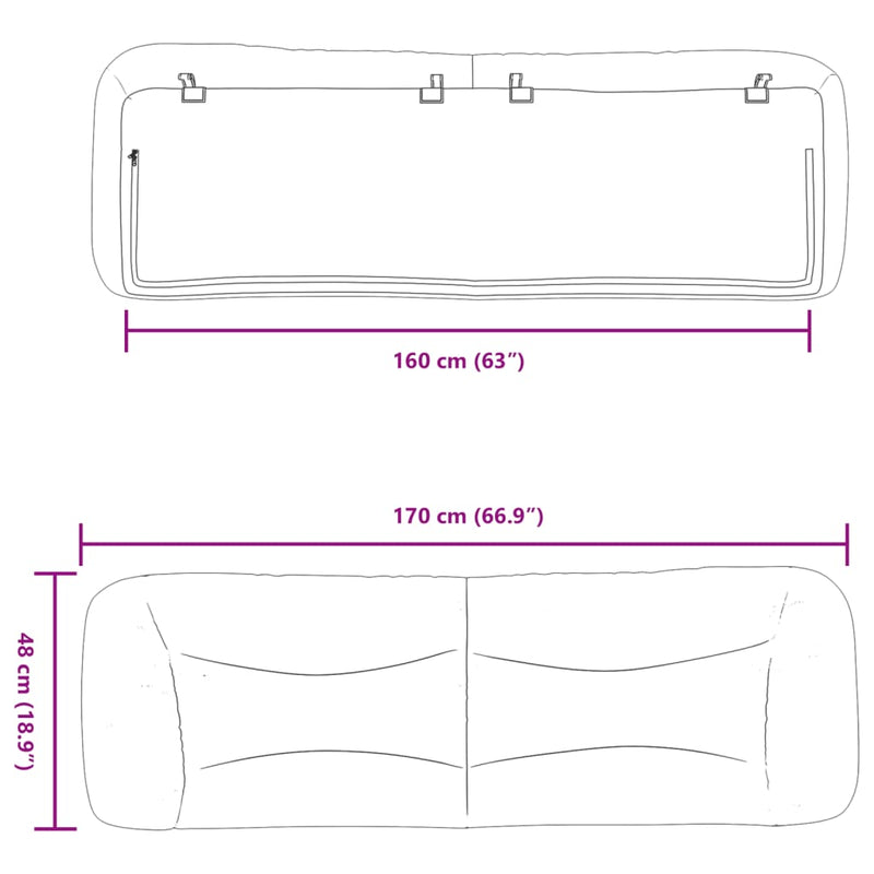 vidaXL kék szövet fejtámla párna 160 cm