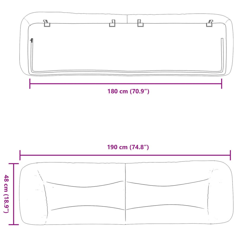 vidaXL barna műbőr fejtámla párna 180 cm