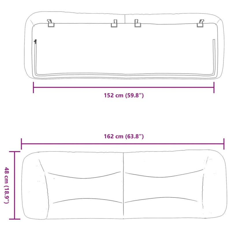 vidaXL világosszürke szövet fejtámla párna 152 cm