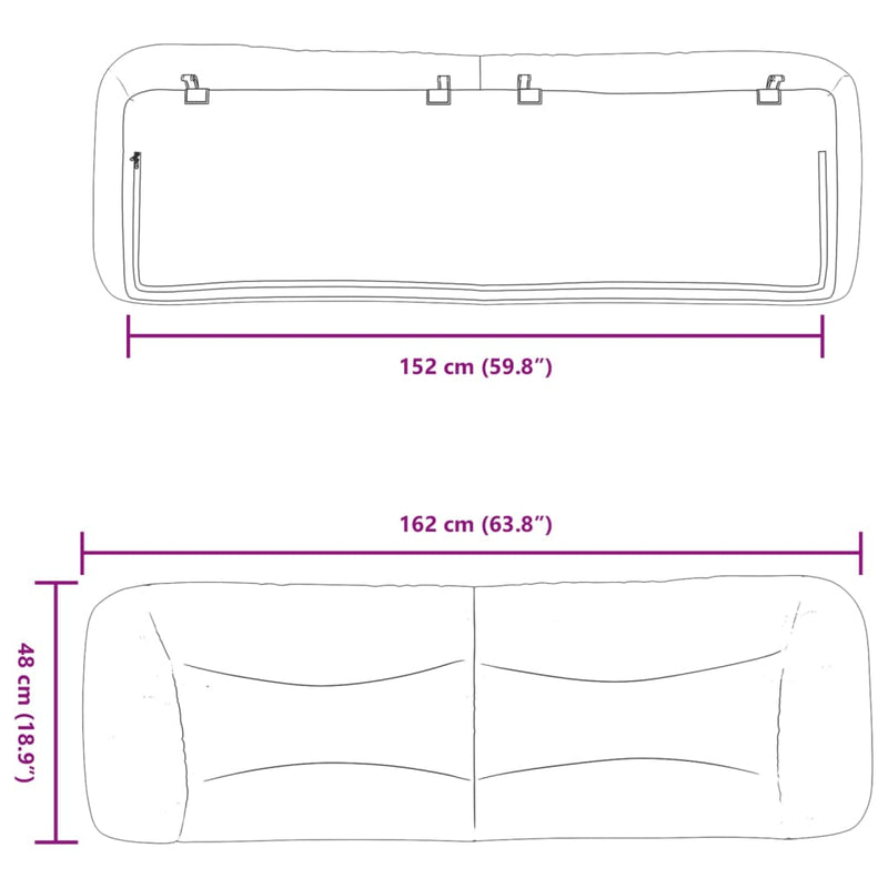 vidaXL fehér műbőr fejtámla párna 152 cm