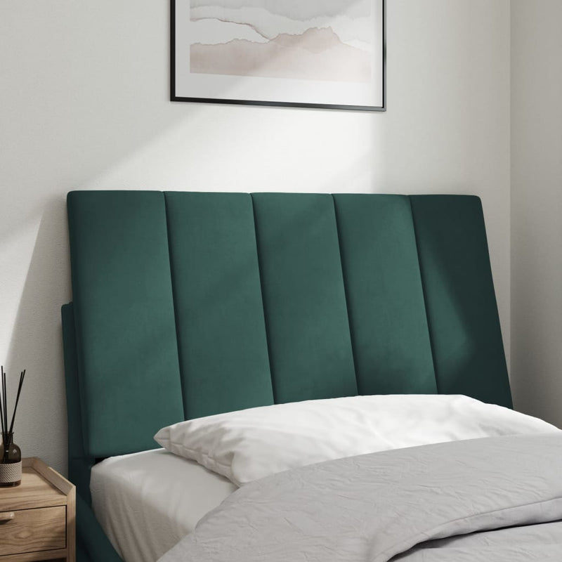 vidaXL sötétzöld bársony fejtámla párna Hanko 90 cm