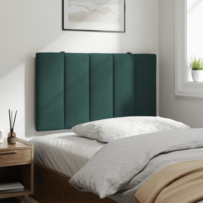 vidaXL sötétzöld bársony fejtámla párna Hanko 90 cm