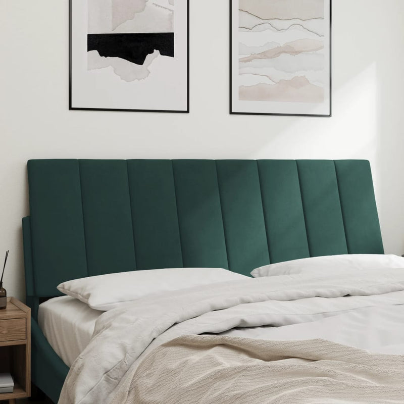 vidaXL sötétzöld bársony fejtámla párna Hanko 120 cm
