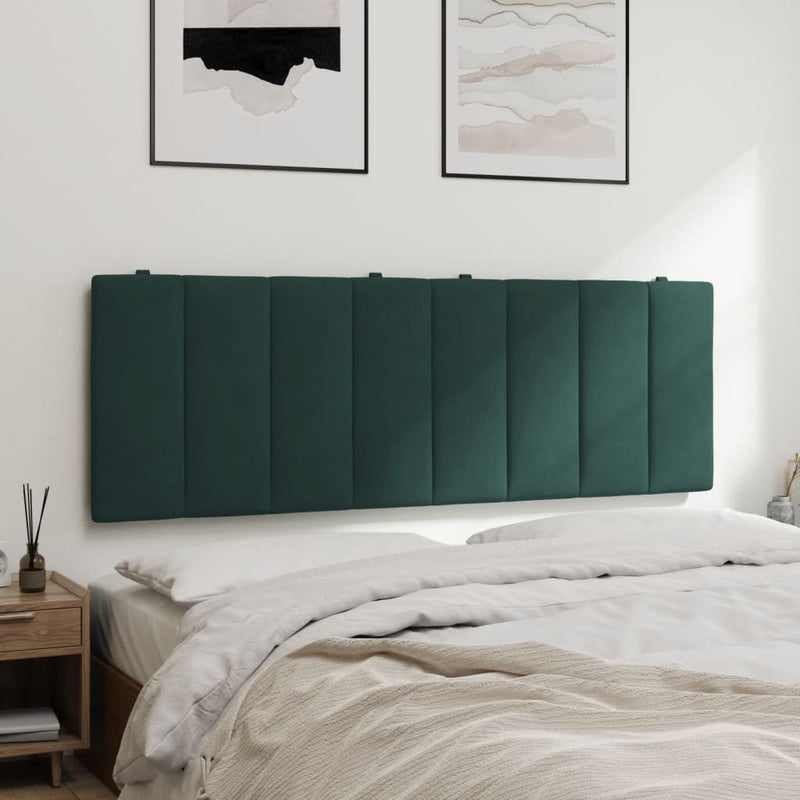 vidaXL sötétzöld bársony fejtámla párna Hanko 120 cm