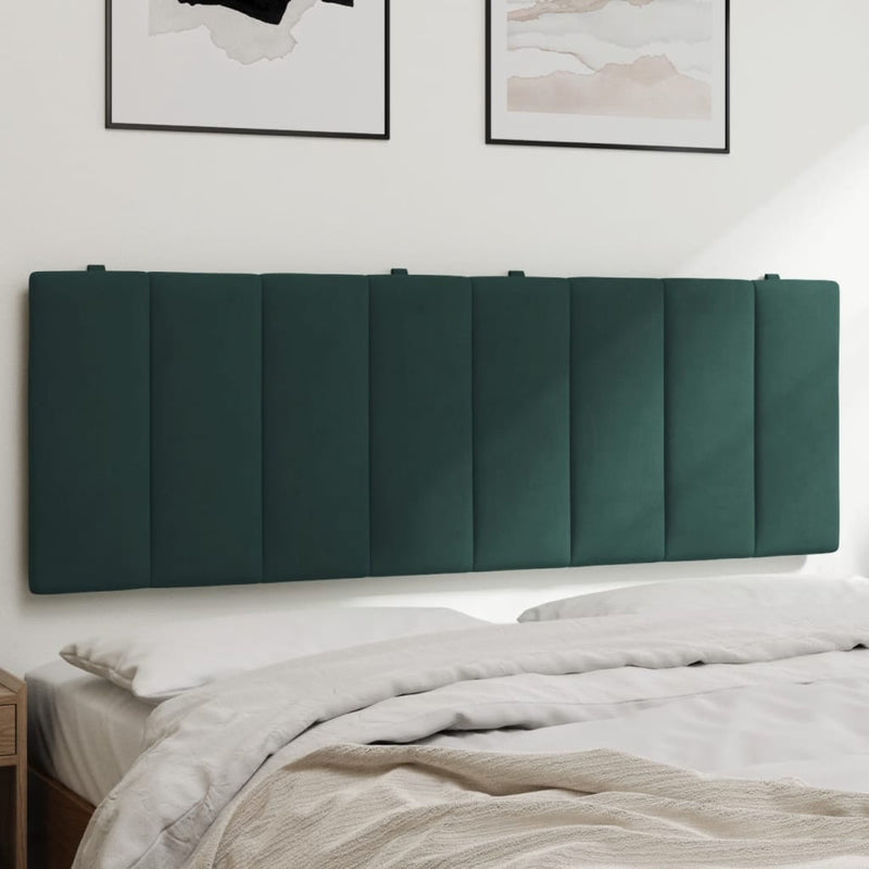 vidaXL sötétzöld bársony fejtámla párna Hanko 120 cm