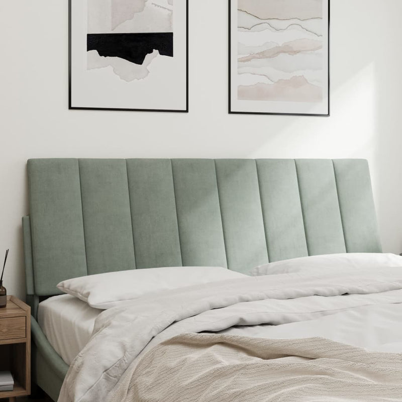 vidaXL világosszürke bársony fejtámla párna Hanko 140 cm