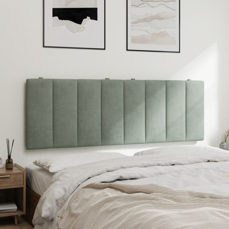 vidaXL világosszürke bársony fejtámla párna Hanko 140 cm