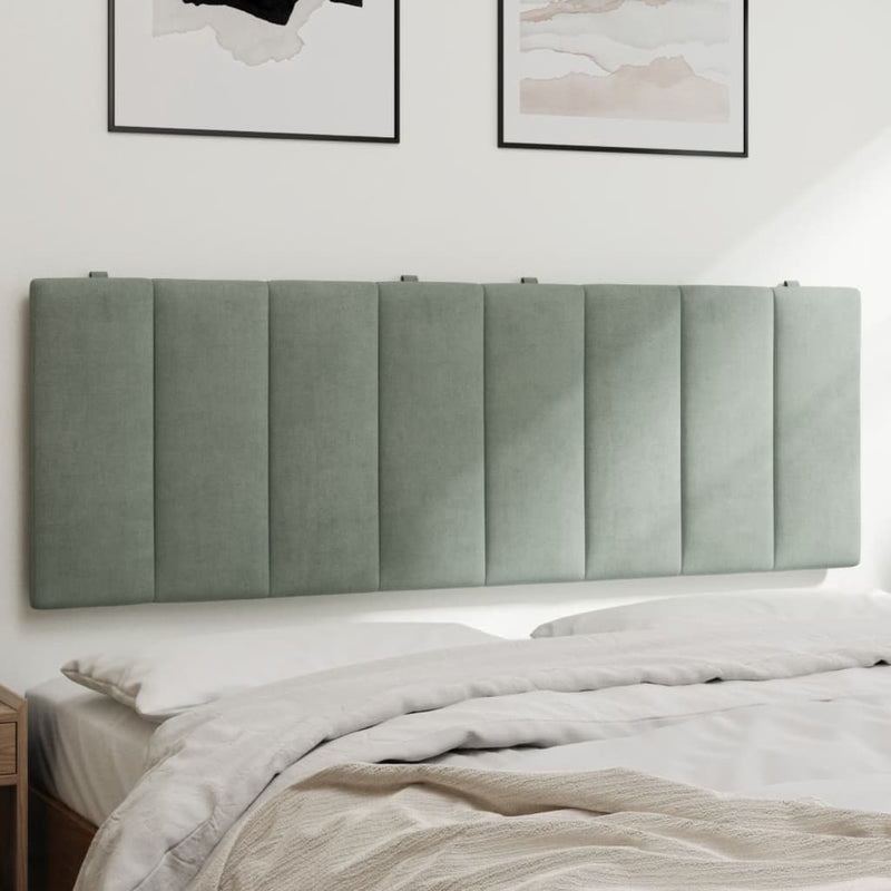 vidaXL világosszürke bársony fejtámla párna Hanko 140 cm