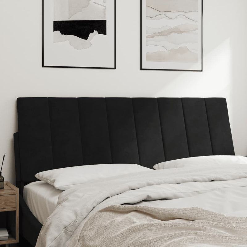 vidaXL fekete bársony fejtámla párna Hanko 140 cm