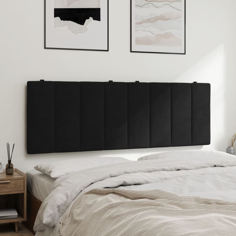 vidaXL fekete bársony fejtámla párna Hanko 140 cm