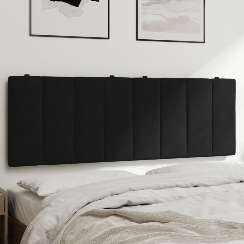 vidaXL fekete bársony fejtámla párna Hanko 140 cm